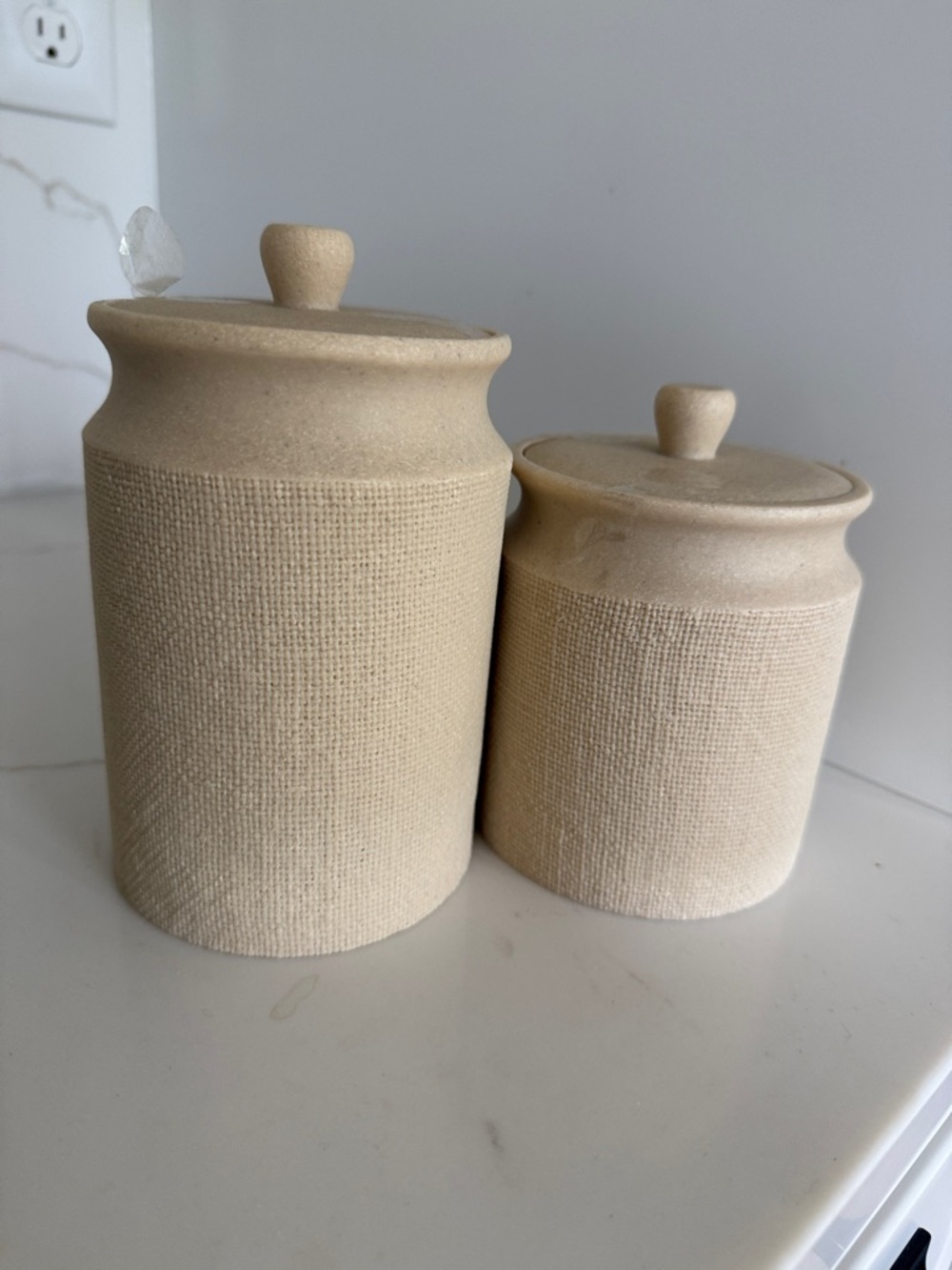 Threshold Beige Textured Ceramic Canister Set